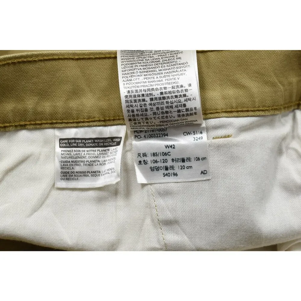 Levi's Men's Chino Shorts Size W42 Tan Khaki Cotton Blend Casual Flat Front Work